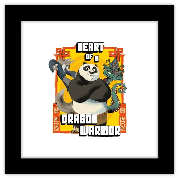 Gallery Pops Kung Fu Panda 4 - Heart of a Dragon Warrior Wall Art, Black Framed Version, 12" x 12"