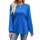 thumbnail image 1 of Camisas de Larga para Mujer, Moda Otoño 2025, Camisas Formales Informales, Blusas Tipo Túnica Plisadas con Cuello Redondo. Azul S, 1 of 10