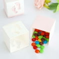 thumbnail image 2 of Efavormart 25 Pack | 2.5" x 2.5" Newborn Baby Footprints Candy Boxes with Ribbons, Pink Baby Shower Party Favor Gift Boxes, 2 of 11
