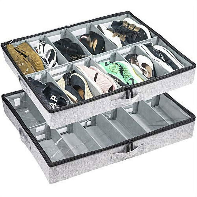 Storagelab Low Profile Under Bed Storage Organizer, Adjustable Dividers,  Set of 2, Adult - Walmart.com
