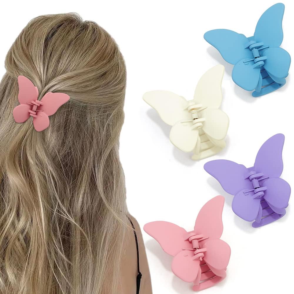 4 Pcs Butterflies Claw Clips,Butterfly Claw Clips, Women Butterfly Hair
