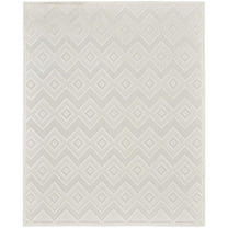 HomeRoots 7' x 10' Cream Geometric Flatweave Area Rug