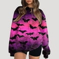 thumbnail image 2 of Towmus Halloween Sweatshirt for Women Casual Long Sleeve Crewneck Pullover Tops Funny Graphic Pumpkin Cute Print Blouses, 2 of 4