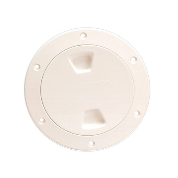 Beckson 4" Smooth Center Screw-Out Deck Plate-Beige