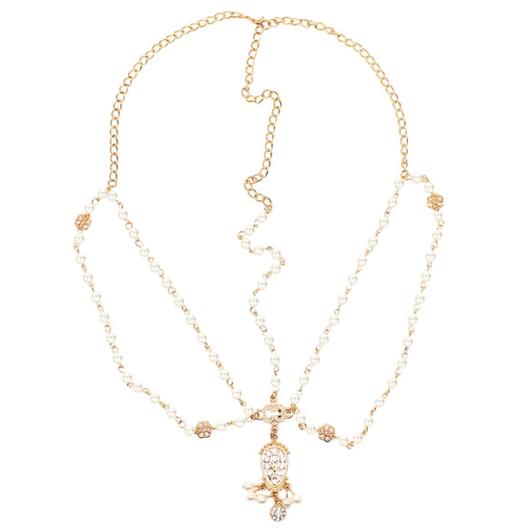 BEADCEST 1Pcs Head Chain Golden Round Forehead Jewelry For Women Party And Various Events