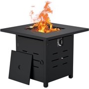 28 Inch Propane Fire Pit Outdoor Table 50000 BTU Gas Fire Pit with Lid and Lava Rock, 2-in-1 Fire Table for Outside Patio, Parties, Backyard, Garden