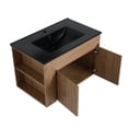 thumbnail image 6 of Tcbosik 30 Inch Bathroom Vanity With Black Ceramic Basin and Adjust Open Shelf, Oak, 6 of 9