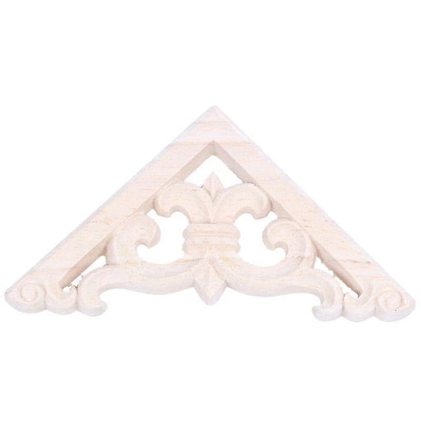 Aplique decorativo de esquina de madera tallada de 8 x 8 cm para marco, muebles y artesanía, sin pintar.