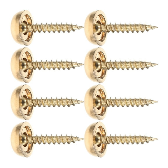 LEORX 8Pcs Golden Brass Screw Covers Decorative Caps for Upholstery and Wood Projects