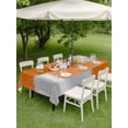 thumbnail image 4 of Outdoor Tablecloth with Umbrella Hole for Patio/Picnic/Party/Camping, Orange Abstract Waterproof Table Cloth Rectangle Table Cover Washable, Grey Geometric Oil Painting Vintage Gradient (60"x 102"), 4 of 8