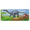 thumbnail image 1 of Dinosaur Kitchen Mat, Different Types of Dinosaurs Natural Jungle Environment T-Rex Triceratops Cartoon, Plush Decorative Kitchen Mat with Non Slip Backing, 47" X 19", Multicolor, by Ambesonne, 1 of 1