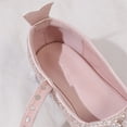 thumbnail image 6 of Viluyesy Girls Dress Heels Princess Shoes - Kids Bow Pearl Crystal Wedding Party Performance Mary Jane Flats For 4-11 Years Pink Size 11.5 M, 6 of 10