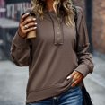 thumbnail image 4 of Vedolay Casual Tops for Women 2023 Hoodies for Women 2023 Oversized Crewneck Sweatshirts Pullover Long Sleeve Cute Clothes,Brown L, 4 of 5