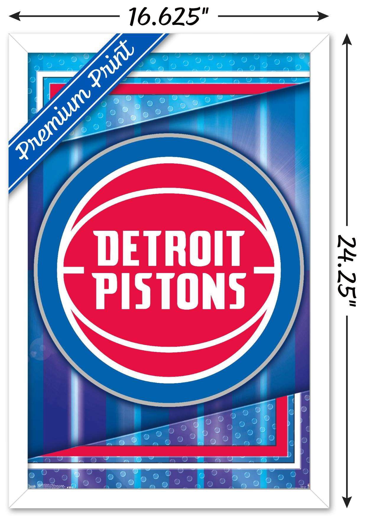 NBA Detroit Pistons - Logo 17 Wall Poster, 14.725" x 22.375", Framed
