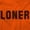 Orange, variant on Loner Simple Anti Social Statement Unisex Plus Fleece Graphic Hoodie Brisco Brands 2X