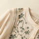 thumbnail image 3 of Vestidos Casuales Para Mujer, Blusas De Mujer De Moda Blusa de lino sintético con botones bordados y mangas 3/4 con cuello alto para mujer, 3 of 4