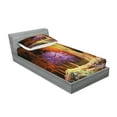 thumbnail image 2 of Ambesonne Fantasy Fitted Sheet & Pillow Sham Set, Digital Tropic Exotic, Twin, Multicolor, 2 of 2