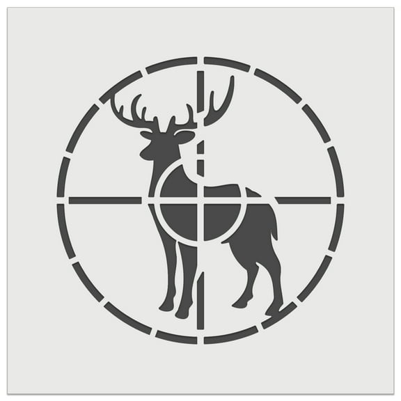 Hunting Hunter Deer in Crosshair DIY Cookie Wall Craft Stencil - 5.5 Inch