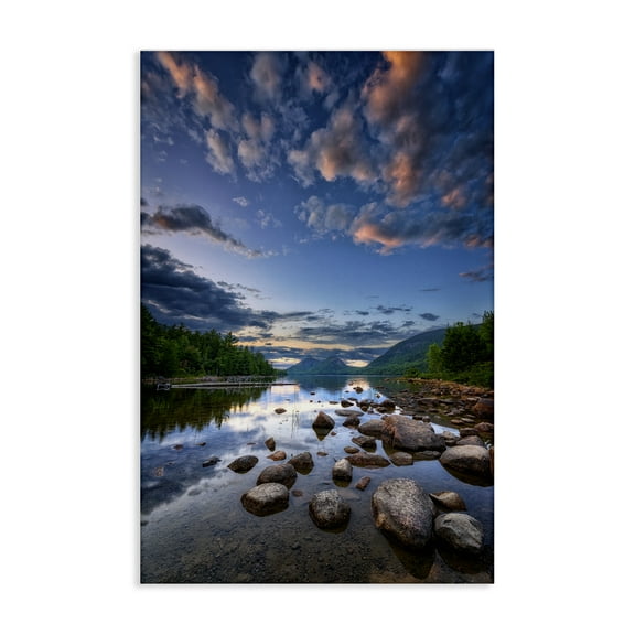 Stupell Industries Rocky Mountainous Shore Landscape & Nature Photography Wrapped Canvas Art Print Wall Art, 16 x 24