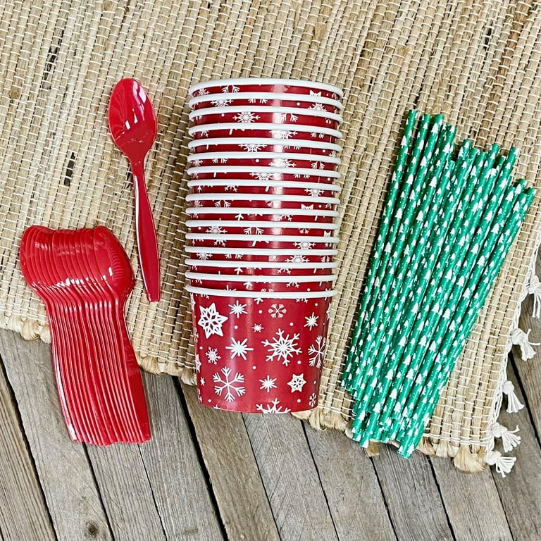 White Snowflake Christmas Holiday Measuring Spoons Set of 4 for sale online