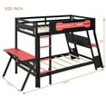 thumbnail image 4 of Mirightone Twin over Twin Bunk Bed with Two Gaming Desks, Adult Gaming Bunk Bed with Pegboard, Twin Gaming Bunk Bed for Gamer, Red, 4 of 8