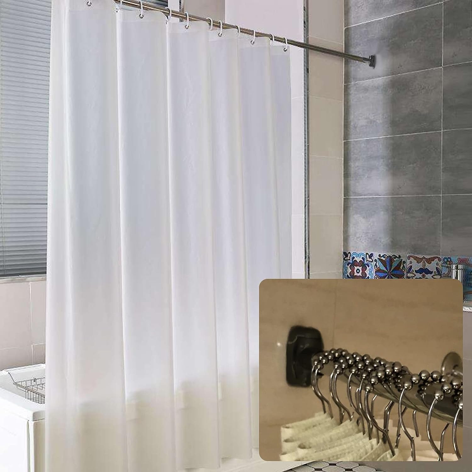 Shower Curtain Rod Bracket, 2Pcs Zinc Alloy Shower Curtain Rod Single Swivel Flange Easy Installation Heavy Duty Curtain Rod Wall-Mount Bracket with Screws (Black)