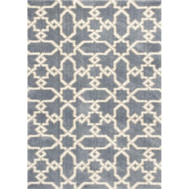 HomeRoots 353039 5 ft. 3 in. x 7 ft. 7 in. Microfiber Slate Blue Area Rug