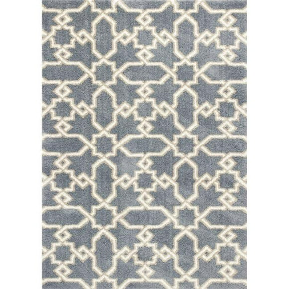 HomeRoots 353039 5 ft. 3 in. x 7 ft. 7 in. Microfiber Slate Blue Area Rug