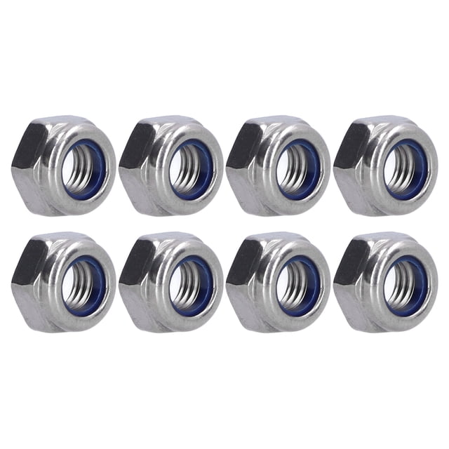 100Pcs Nylon Insert Lock Nut Stainless Steel Nylon Inserted Locknuts Fastener Set Kit for Maintenance