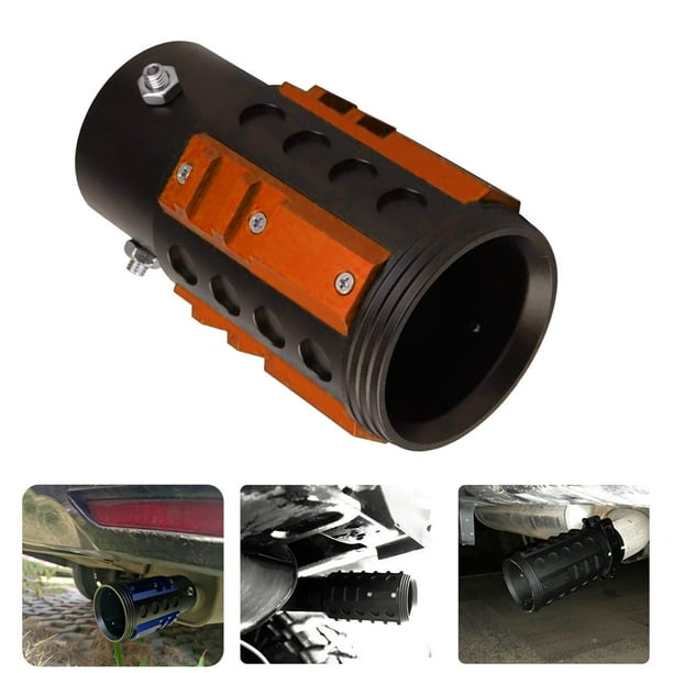 Tubo de escape trasero de aluminio con cuello de cola universal, ajuste de tubo de escape, estilo industrial, adecuado para tubos de 38 mm a 63 mm, naranja Macarena Garganta trasera del coche