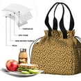 thumbnail image 4 of Yellow and Brown Of Cheetah Print Drawstring Lunch Bag Women - Drawstring Lunch Bag Insulated for Work Office - Stain-Resistant Large Lunchbags for Women with Multi-Pockets, 4 of 5