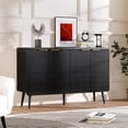 thumbnail image 2 of Syemin Buffet Cabinet with Storage, Multifunctional Storage Cabinet with 4 Doors, Modern Sideboard Buffet Credenzas for Living Room, Entryway, Hallway, Black, 2 of 5