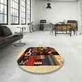 thumbnail image 4 of Ahgly Company Machine Washable Indoor Square Contemporary Vermilion Red Area Rugs, 8' Square, 4 of 7
