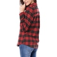 thumbnail image 4 of Unique Bargains Women's Halloween Costume Check Roll Up Sleeves Button Down Shirt, 4 of 7