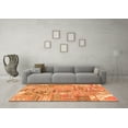 thumbnail image 3 of Ahgly Company Indoor Round Patchwork Orange Transitional Area Rugs, 4' Round, 3 of 4