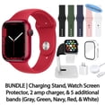 thumbnail image 1 of Apple Watch Serie 7 reacondicionado (GPS, 41 mm), Caja de Aluminio Rojo con Correa Deportiva Roja, Incluye 5 Correas Adicionales, Base de Carga, Protector de Pantalla y Cargador de 2 Amperios, 1 of 1