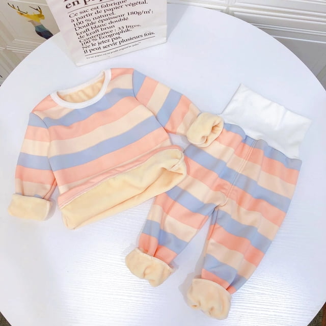 Pijamas de felpa para bebés, ropa de dormir de Navidad para niñas, ropa interior térmica para niños, trajes de pijama para niños de 1 a 5 años, invierno 2022