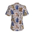 thumbnail image 3 of Uemuo Antique Vintage Teapot Coffee Grinder Printed Women's Classic V-Neck T-Shirt - Soft, Breathable, Moisture-Wicking, Perfect for Casual, Office, Travel, and Everyday Wear-X-Large, 3 of 5