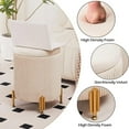 thumbnail image 6 of YYEAN Round Ottoman Foot Stool with Storage and Metal Legs for Living Room Bedroom, Velvet Upholstered Footrest Stool Support 300lbs Modern Padded Seat Ottoman Coffee Table-Beige, 6 of 9