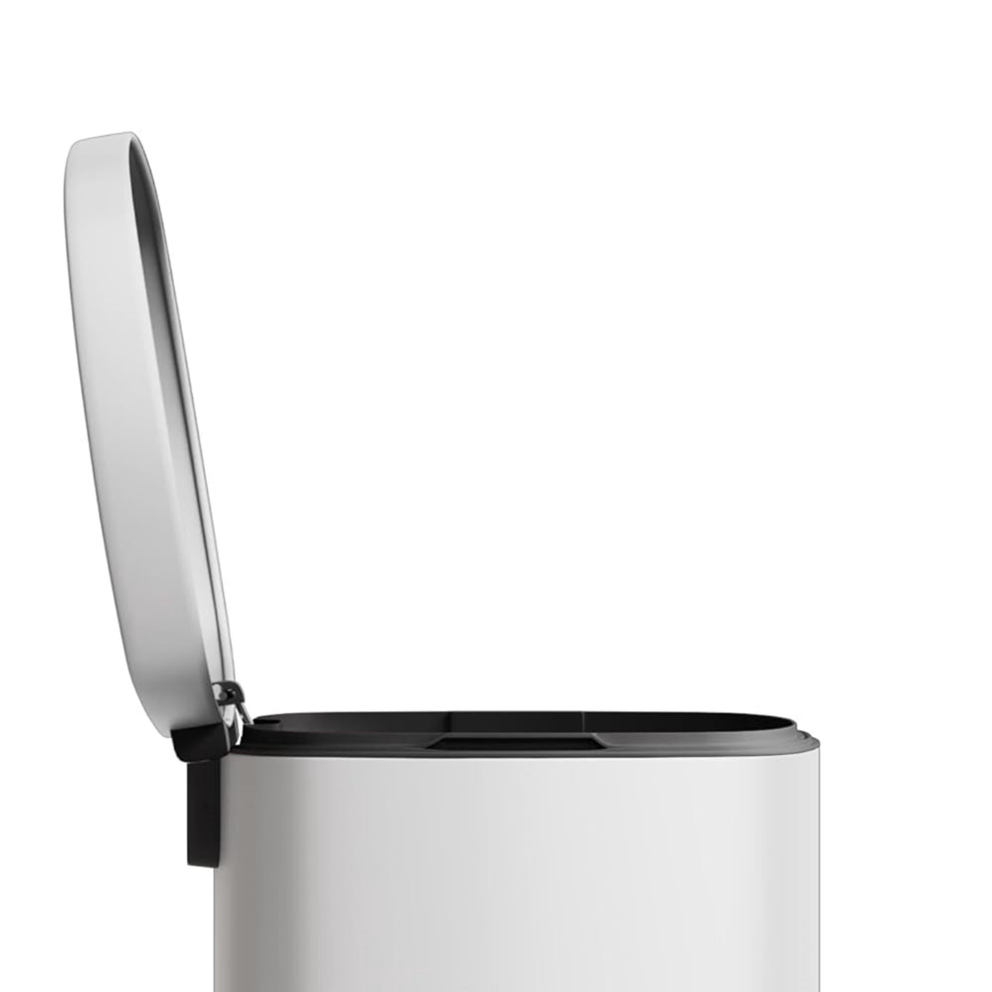 Garvee 13.2 Gallon Stainless Steel Kitchen Trash Can with Lid, 1 Inner Bucket, White