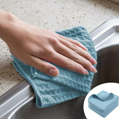 

Qwtwty Dishwashing Cotton Kitchen Absorbent Lint- Dishcloth Cleaning Stain Removal Cloth Household Household Quick-drying Cleaning Rags on Clearance