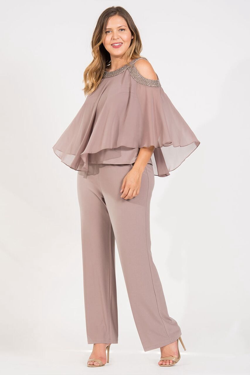 cold shoulder pant suit