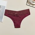 thumbnail image 2 of GEWSEY Women Sexy Bikini Lace Thongs G String Seamless Panties Low-Rise T-Back Underwear Lingerie (Red, XL), 2 of 3