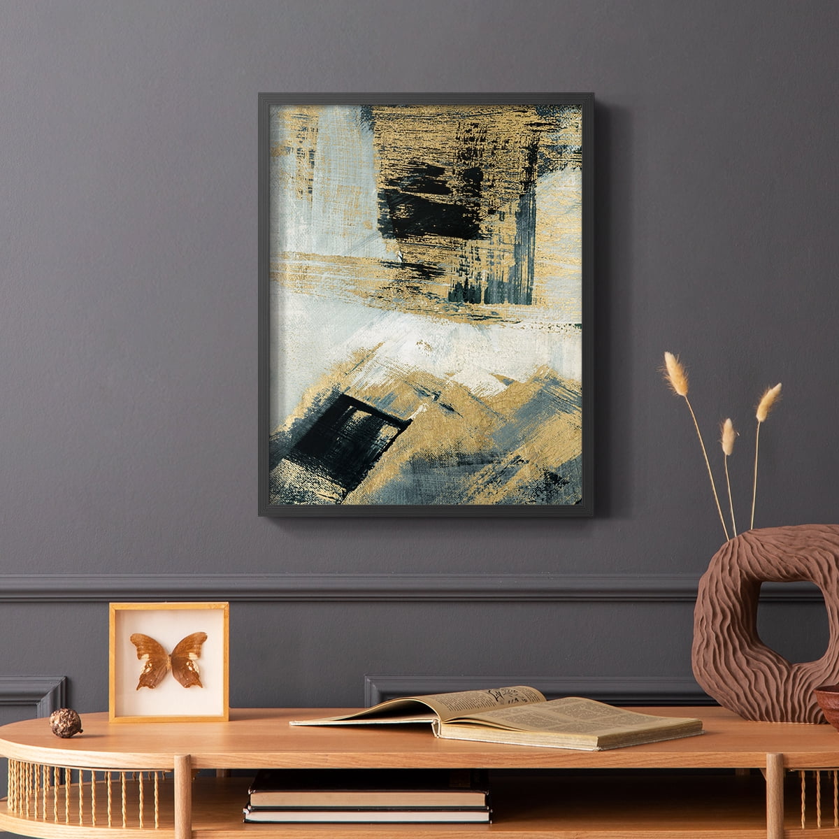 Southern Flow in Black Solid Wood 22 x 28 Framed Print