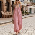 thumbnail image 4 of Quixlent Women's Casual Striped Jumpsuits, Sleeveless Wide Leg Jumpsuits, Summer Jumper Zipper Outfits for Daily Commuting Beach Vacation Party Wear, 4 of 7