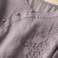 thumbnail image 6 of Jsaierl 2025 Linen Shirts for Women Summer 3/4 Length Sleeve Womens Tops Casual Loose Lightweight Embroidered Button Blouses, 6 of 8
