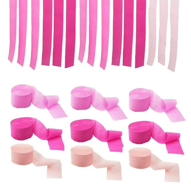 6 rollos de serpentinas de papel crepé para decoración de cumpleaños, bodas, festivales, graduación, colorido fondo de fiesta de Candyland, suministros de bricolaje arcoíris, manualidades