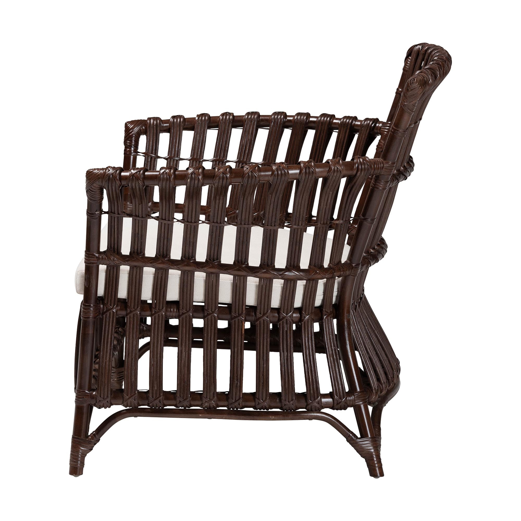 bali & pari Brooklyn Boho Arm Chair, Very Dark Brown