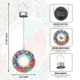 thumbnail image 4 of Solar Mosaic Fly Through Bird Feeder Outdoor Garden Light LED Patio Round Glass with Mosaic Design Hanging Fly-Through Bird Feeder - 9" - Red, 4 of 9