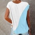 thumbnail image 4 of EQWLJWE Hauts d'Été pour Femmes Hauts pour Femmes Liquidation Mode Femmes Mode Manches Courtes Col Rond T-shirt Imprimé Blouse Hauts Amples, 4 of 6
